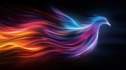 An ethereal phoenix in a burst of vibrant light