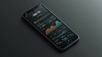 A sleek and modern crypto wallet interface on a smartphone