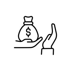 No Bribe outline icons, minimalist vector illustration ,simple transparent graphic element .Isolated on white background