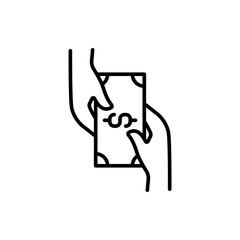 Bribery outline icons, minimalist vector illustration ,simple transparent graphic element .Isolated on white background