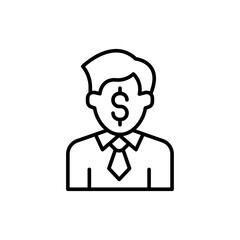 Corruptor outline icons, minimalist vector illustration ,simple transparent graphic element .Isolated on white background