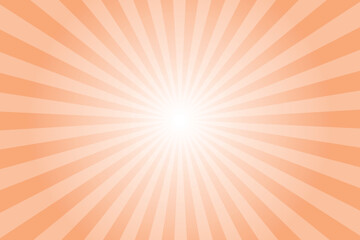 Obraz premium Pink background with white sun ray. Pattern of starburst. Abstract orange texture with light of sunburst. Radial beam of sunlight. Retro background with flash. Design of sunbeams. Vector. 