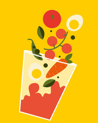 Vegetable juice, diet, healthy eating, banner, poster