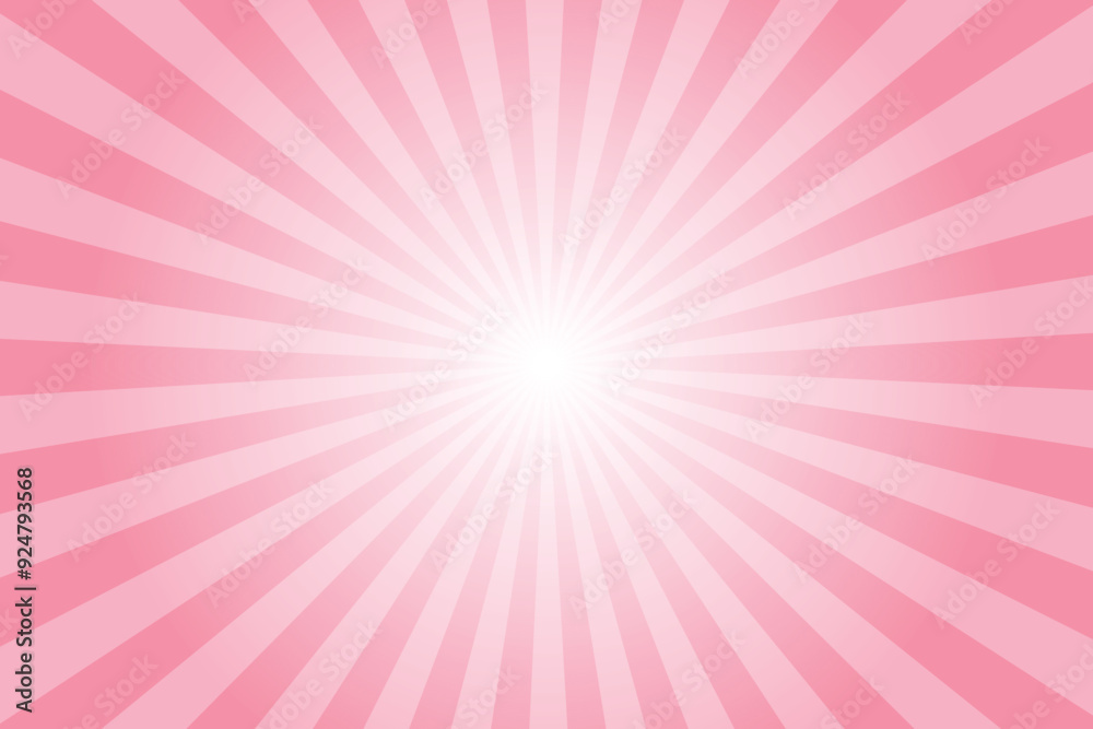 Aufkleber pink background with white sun ray. pattern of starburst. abstract sherbet pink texture with light o