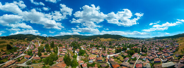 Aerial view of historical town of Koprivshtitsa, Sofia Region, Bulgaria
