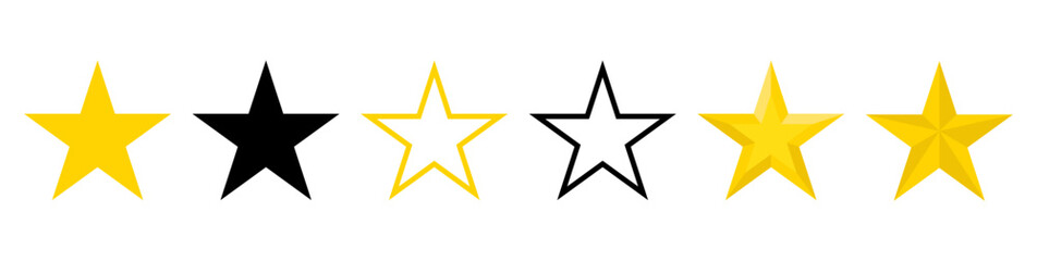 Obraz premium Stars collection. Star vector icons. Golden Stars isolated on white background. Vector illustration