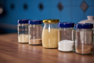 Sourdough for bread in a jar