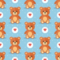 seamless pattern with teddy bears