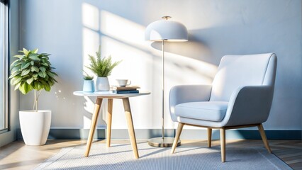 Cozy corner with armchair and plant

