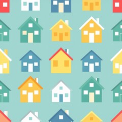Fototapeta premium seamless pattern with houses