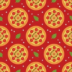 seamless pattern with Pizzas