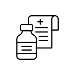 Fototapeta premium Cough syrup outline icons, minimalist vector illustration ,simple transparent graphic element .Isolated on white background