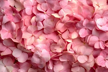 Fototapeta premium Close-up of pink hydrangea flowers background