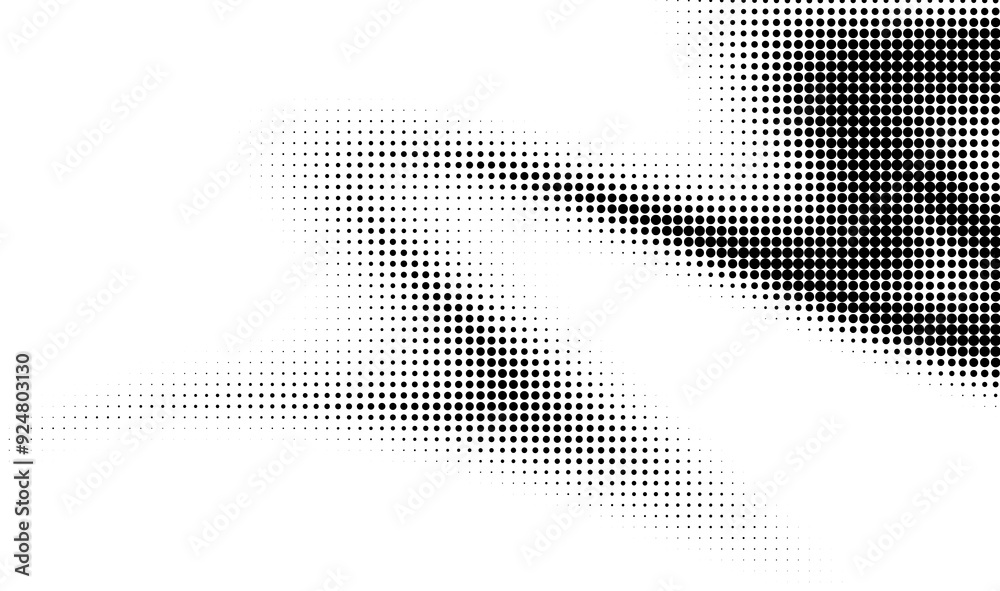 Poster monochrome gradient halftone dots background. overlay png illustration. abstract grunge dots on tran