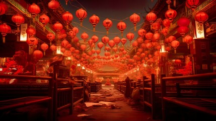 Obraz premium Chinese New Year Lantern &nbsp;in china town Chinese New Year in festival Lantern celebration.