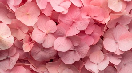 Obraz premium Close-up of pink hydrangea flowers background