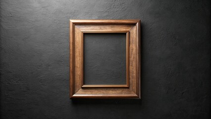 Picture frame hung on black wall, blank mockup, picture frame, wall decor, interior design, home decoration