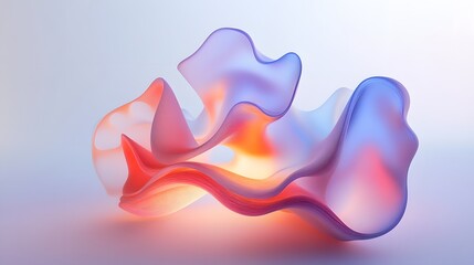 Naklejka premium 19. Floating, multi-colored shapes with subtle, shifting light effects on a transparent backdrop