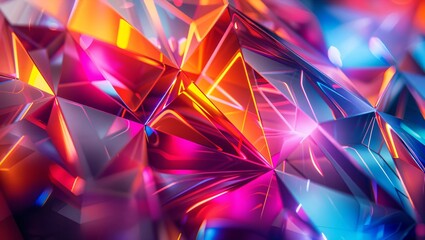 A Vivid Display of Color and Light Shining Through Multi-Faceted Crystals, Creating a Luminous and Dynamic Visual Experience for the Viewer to Marvel At.