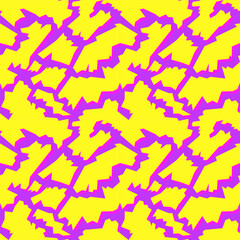 Abstract seamless spotted pattern. Bright pink and yellow background similar to the color of the animal: giraffe, jaguar, leopard. Repeating print for fabric, wrapping paper, textile