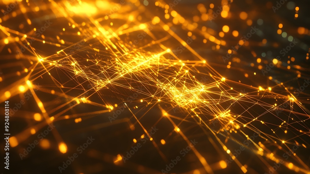 Sticker 28. a complex network of glowing lines and translucent geometric forms, against a transparent surfac