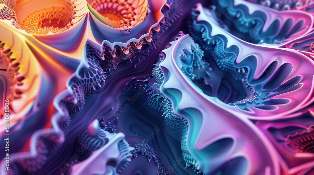 Poster abstract colorful pattern featuring intricate shapes and textures, perfect for backgrounds or design