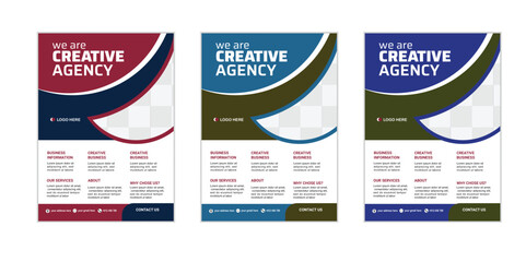 Creative Agency Flyer Design. Abstract concepts. Editable 