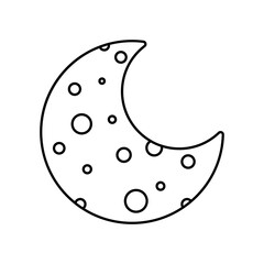 Moon icon vector. Celestial Moon illustration sign. Retro Moon symbol or logo.