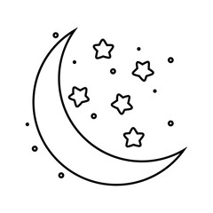 Moon icon vector. Celestial Moon illustration sign. Retro Moon symbol or logo.