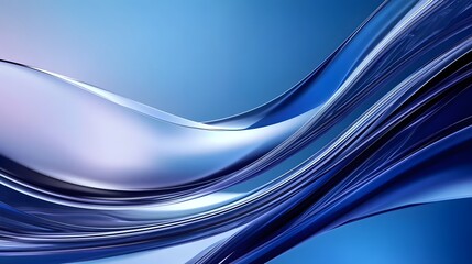 Blue Background 3D Glass Curves Gradient Minimalist Design Abstract Shapes Speed Technology High Details Quality