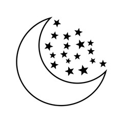 Moon icon vector. Celestial Moon illustration sign. Retro Moon symbol or logo.