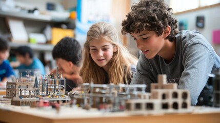 Young Students Working on a