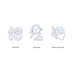 Machine Learning Solutions Vector Icon Set with Editable Stroke, AI, advanced algorithms, data insights, neural networks, artificial intelligence, automation tools,