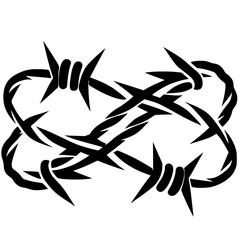 Barbed wire silhouette