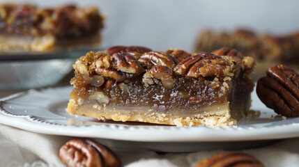 Pecan Pie Bar With Shortbread Crust