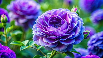 Violet rambler rose with blue hues perfect for garden settings, violet, rambler, blue, rose, flowers, garden, nature, plant