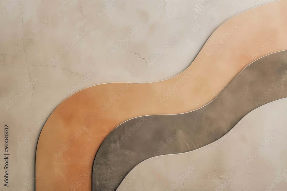 Poster painting with red, orange, and blue stripe, an abstract background with minimalist design and negati