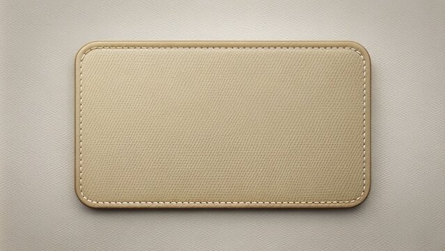 A blank rectangular patch with a subtle texture and rounded corners rests on a clean, minimalist background, awaiting custom design or branding elements.