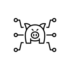 Digital asset outline icons, minimalist vector illustration ,simple transparent graphic element .Isolated on white background