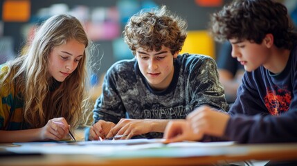 Three Teenage Students