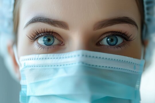 Surgical Mask. 3-Ply Procedure Mask with Rubber Ear Straps for Protection from Bacteria