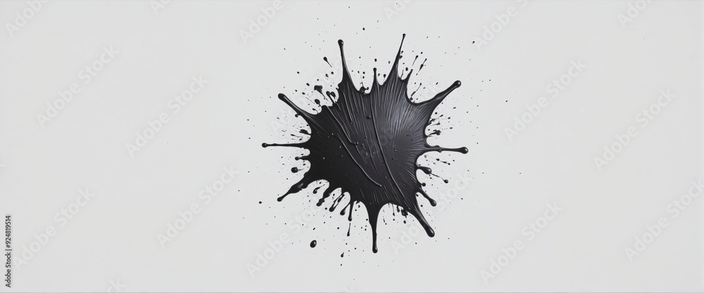 Sticker Black spray stain in shape, illustration