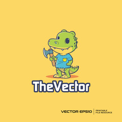 Cute crocodile mascot, vector, logo, character, cartoon, illustration, eps10