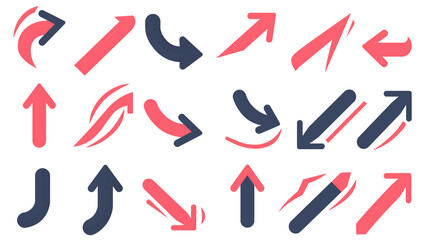 Set of red black mixed arrows