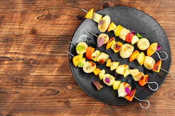 Fruit summer shashlik.