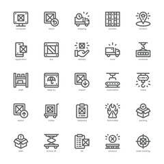 Warehouse icon pack for your website, mobile, presentation, and logo design. Warehouse icon outline design. Vector graphics illustration and editable stroke.