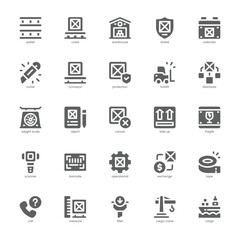Warehouse icon pack for your website, mobile, presentation, and logo design. Warehouse icon glyph design. Vector graphics illustration and editable stroke.