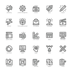 Creative Agency icon pack for your website, mobile, presentation, and logo design. Creative Agency icon outline design. Vector graphics illustration and editable stroke.