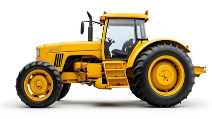 Yellow agricultural tractor