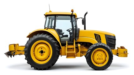 Yellow agricultural tractor